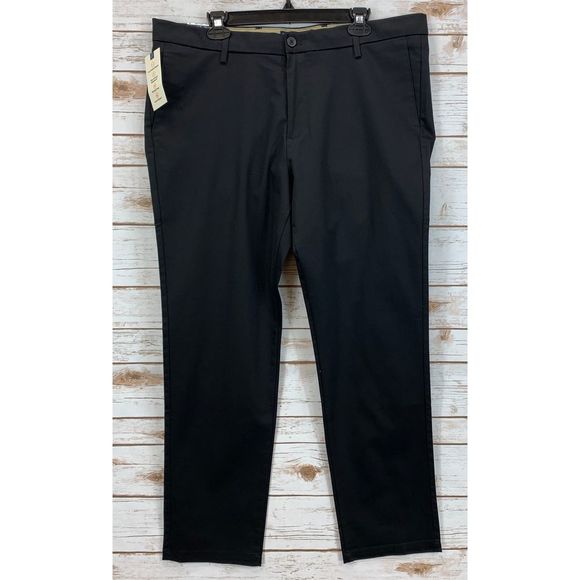 men's signature lux cotton slim fit stretch khaki pants